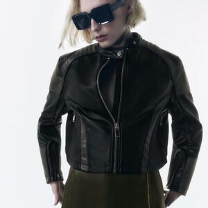 Zara faux leather moto jacket